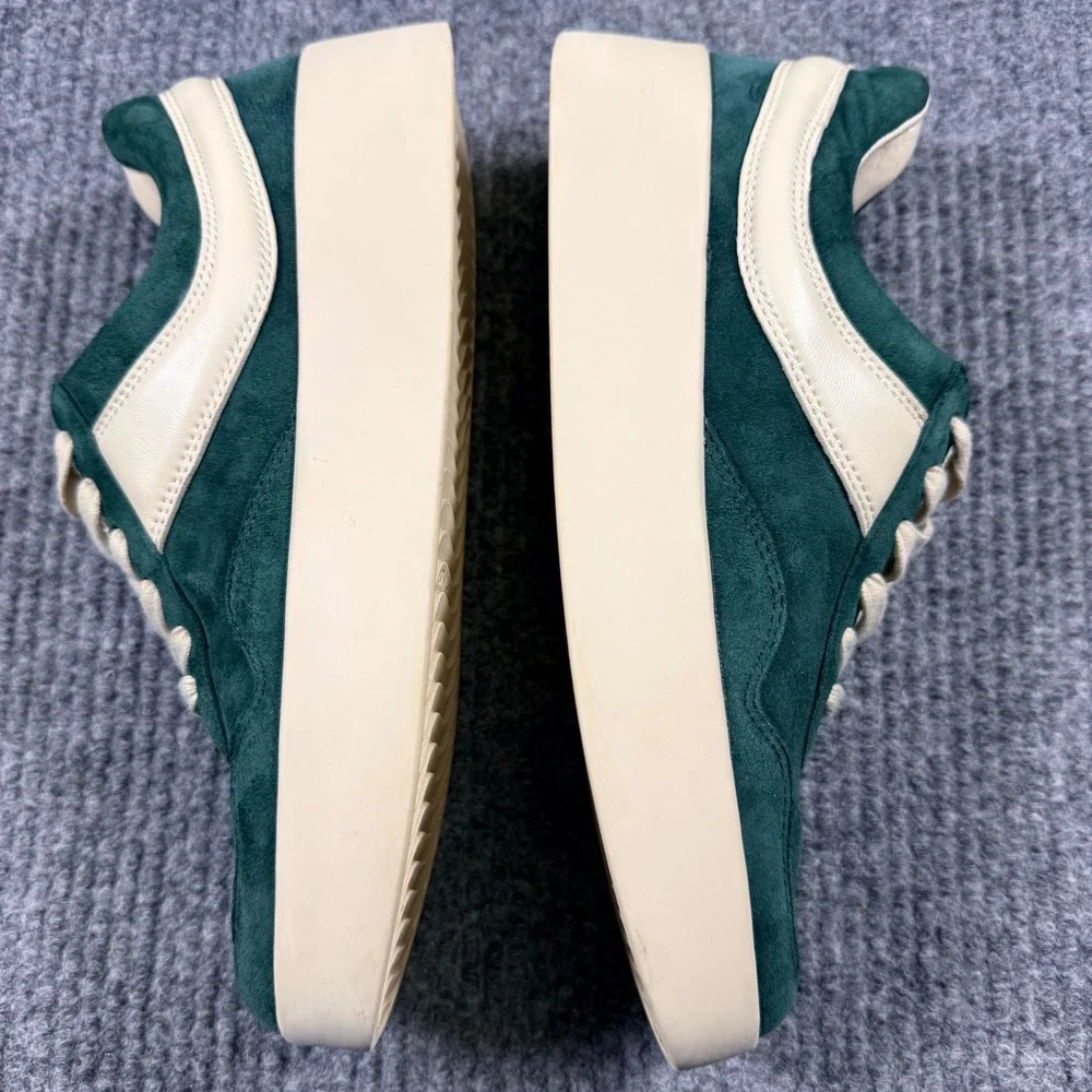 Vince Warren Court Sneakers Womens 8 Palm Leaf Green Suede Leather Platform